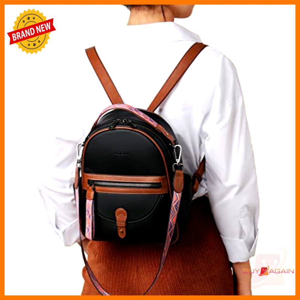 Leather Mini Backpack Purse With Multiple Pockets… - image 2